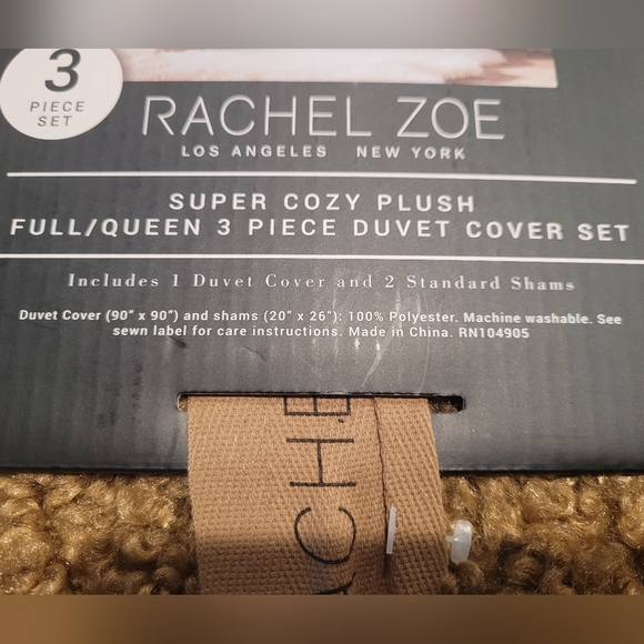 Rachel Zoe Sherpa Cozy PLUSH Full/QUEEN Size Comforter 3 Piece set - Picture 5 of 9